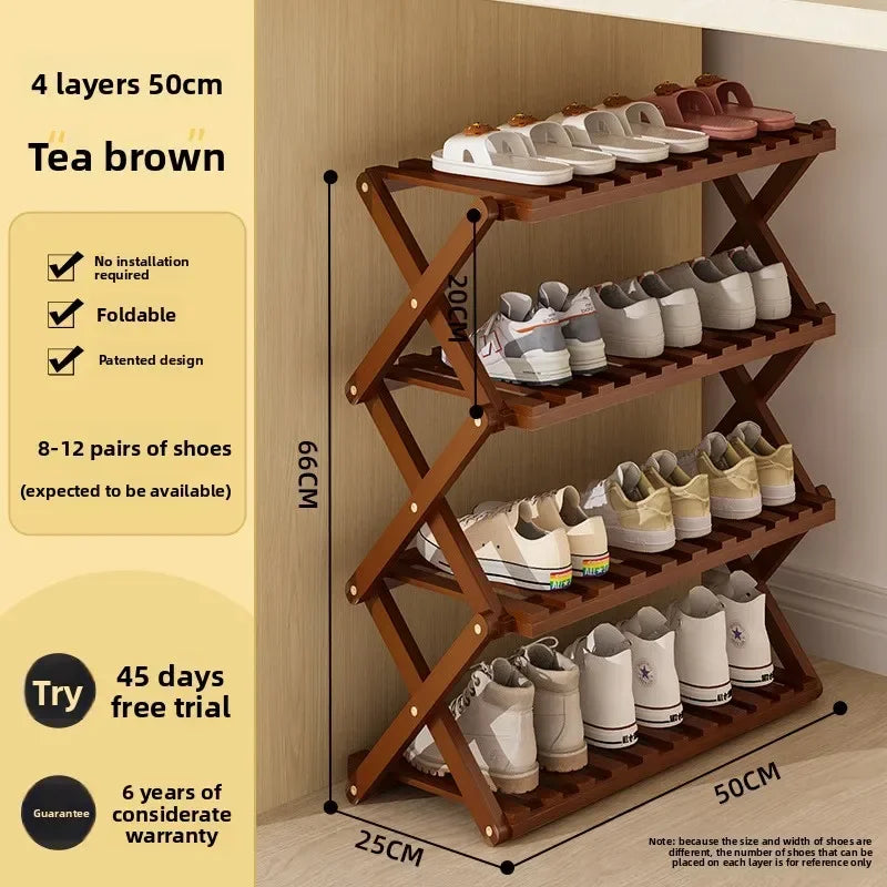 Meuble à chaussure palette artisanale - 4C-50cm-Marron