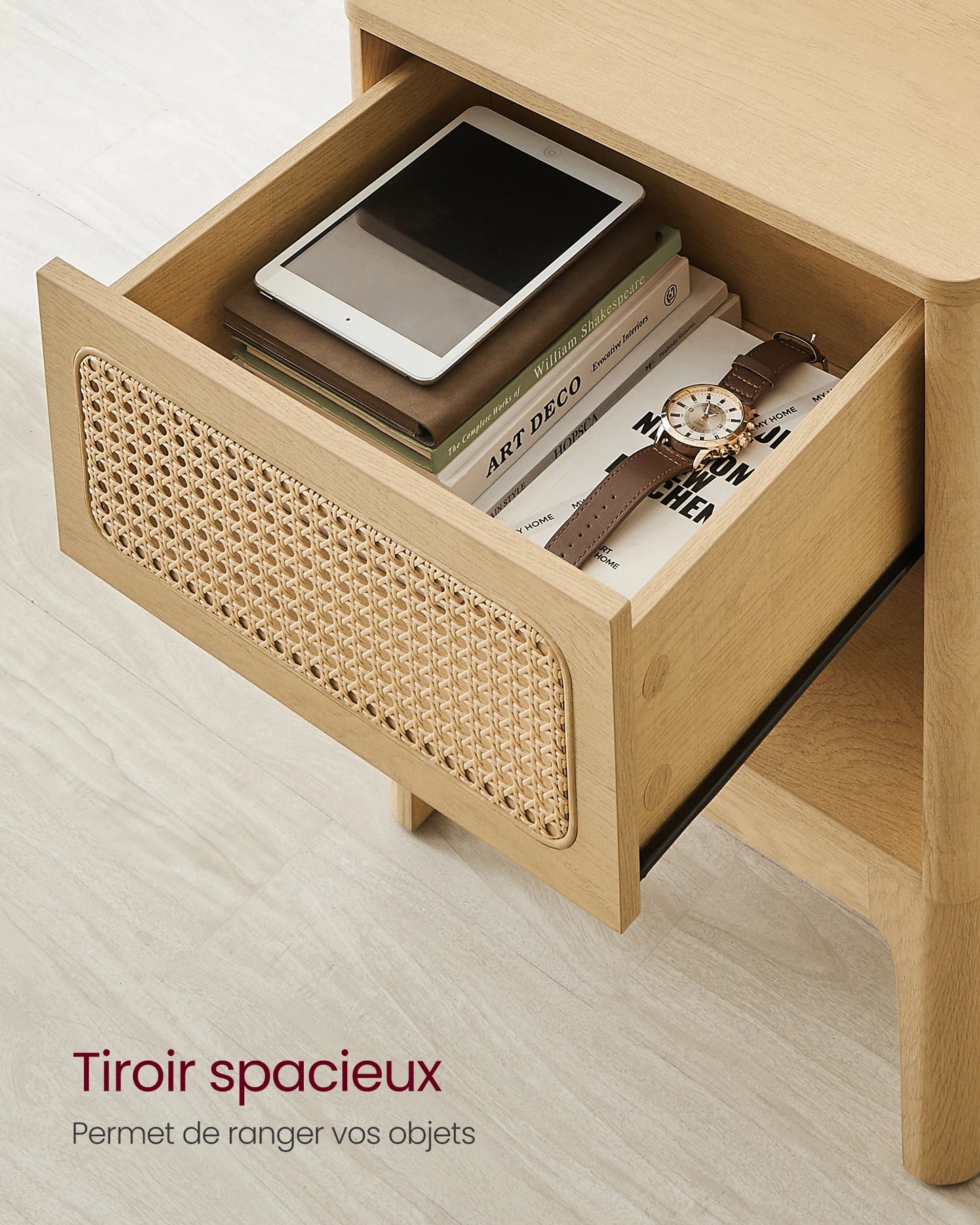 Table de nuit bois foncé - 1 pièce -