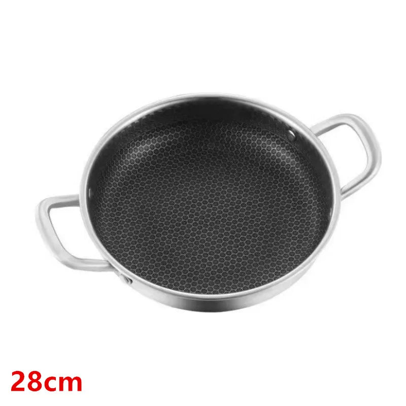 Poêle inox pour induction à pogné double - 28cm