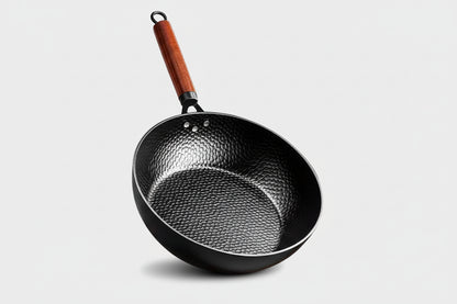 Poêle en fonte wok antiadhésif compatible avec le gaz et l'induction -