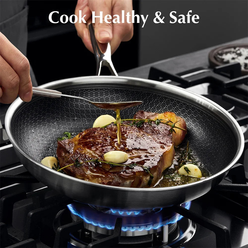 Poêle inox fond noir original -