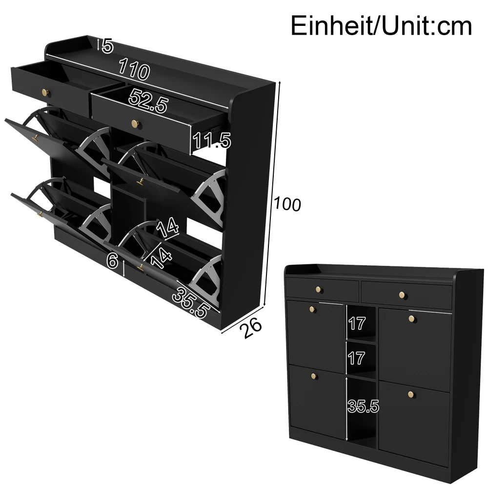 Meuble à chaussure blanc avec 4 portes pliantes -