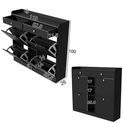 Meuble à chaussure blanc avec 4 portes pliantes -