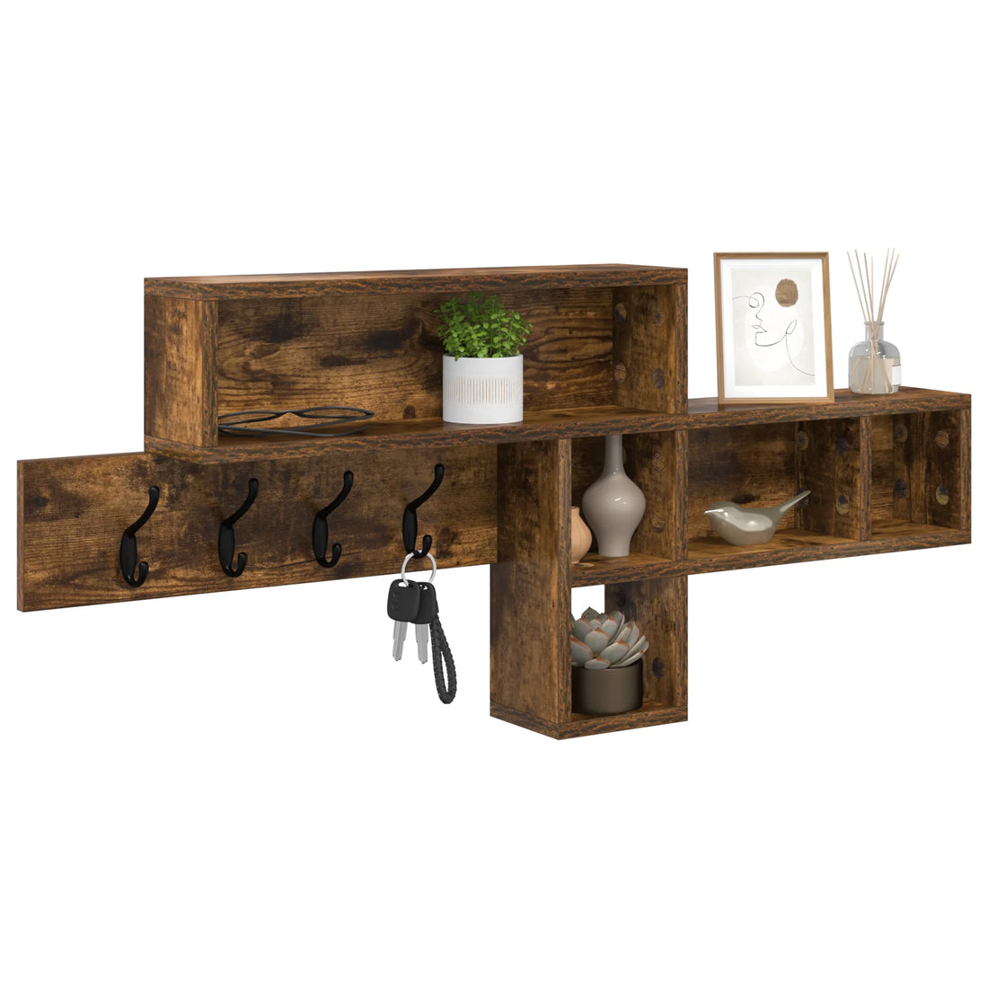 étagère murale bois naturel 100 x 12 x 43.5 cm -