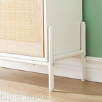 Meuble à chaussure dissimulé en rotin avec 2 portes abattables -