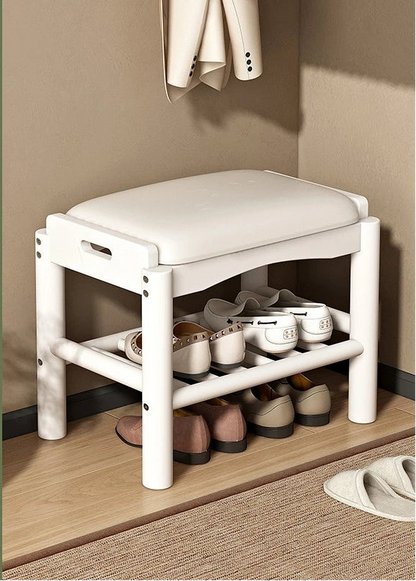 Meuble à chaussure en bois avec tabouret pour l'entrée de la maison - E - 45cm