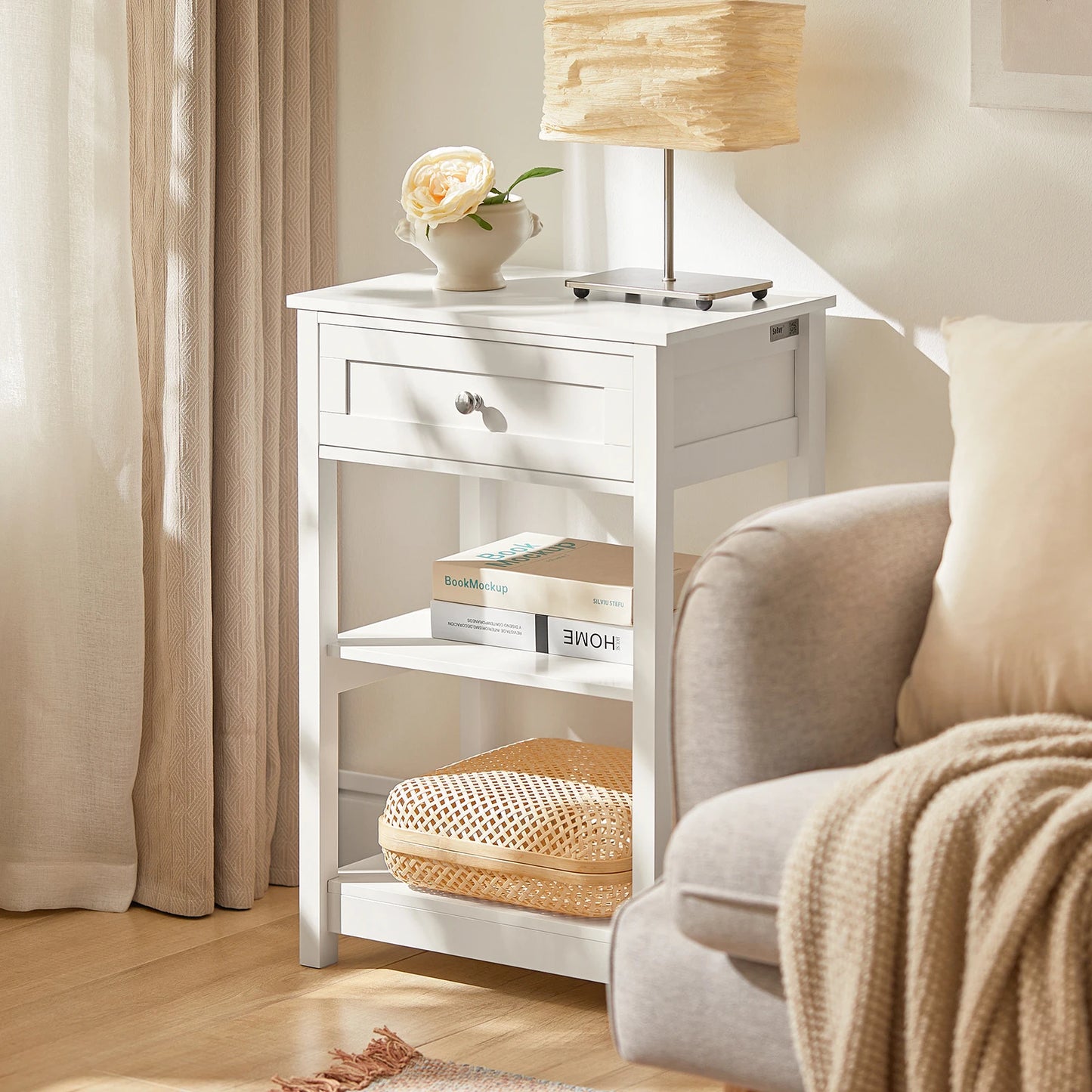 Table de nuit bohème 3 étagères 45x69x30cm -