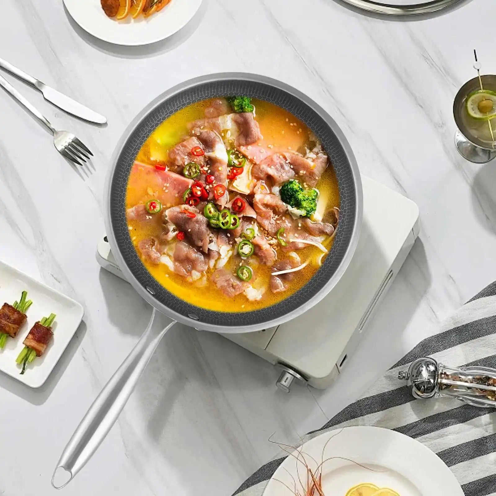 Poêle inox de qualité premium -