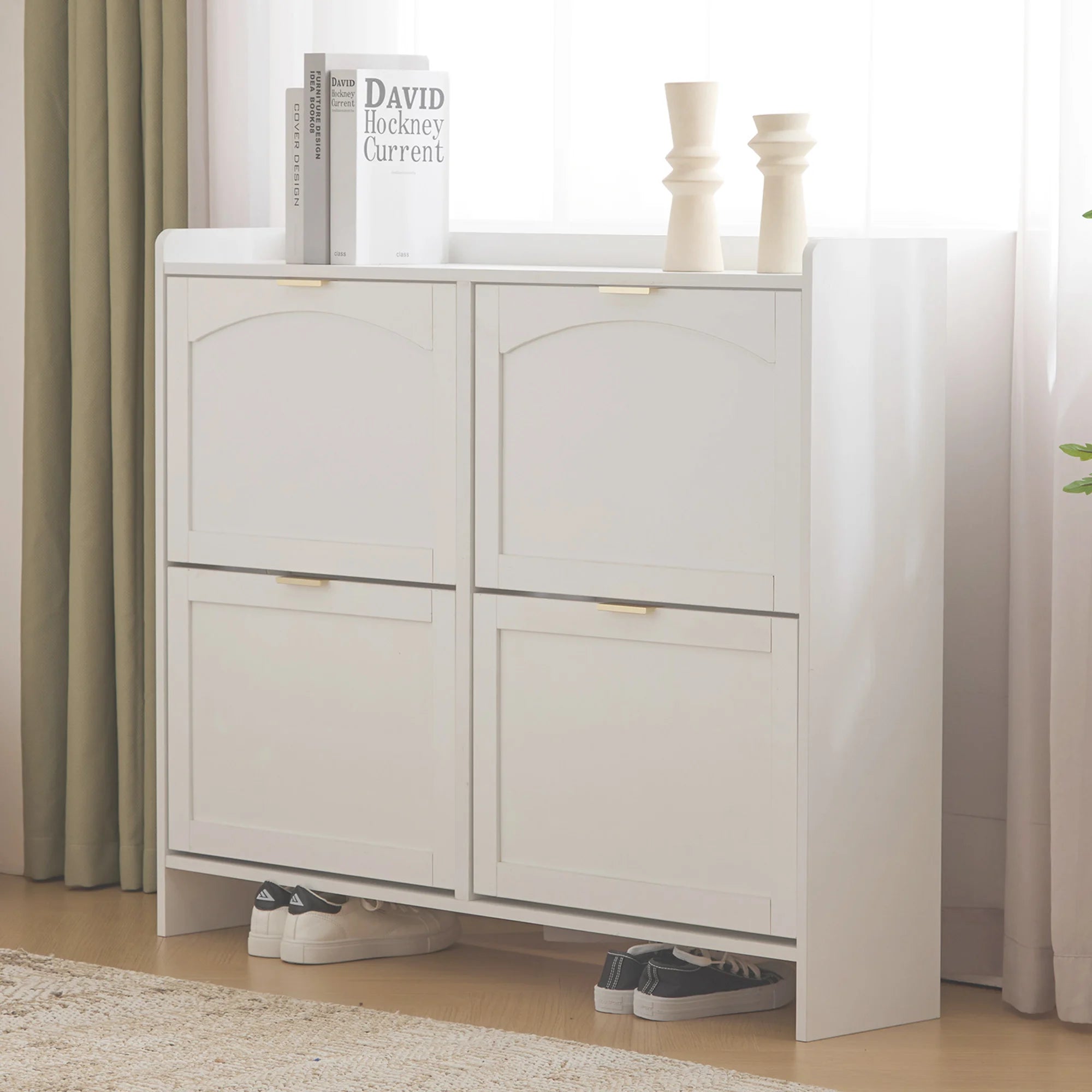 Meuble chaussure à 4 compartiments autoportants -