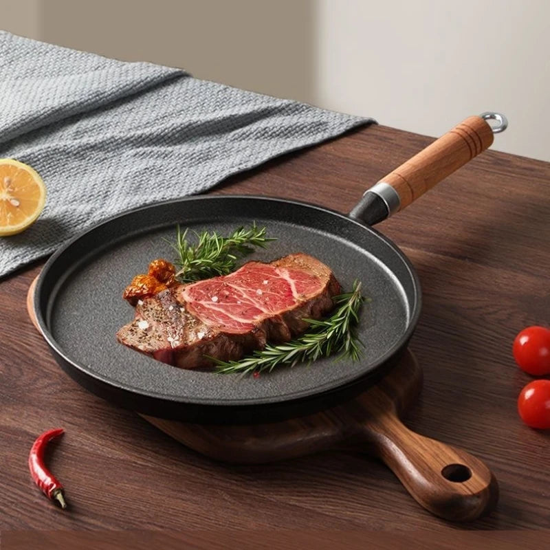 Poêle en fonte en forme de plaque de cuisson -