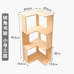 étagère bois brute bibliothèque - 3 étages