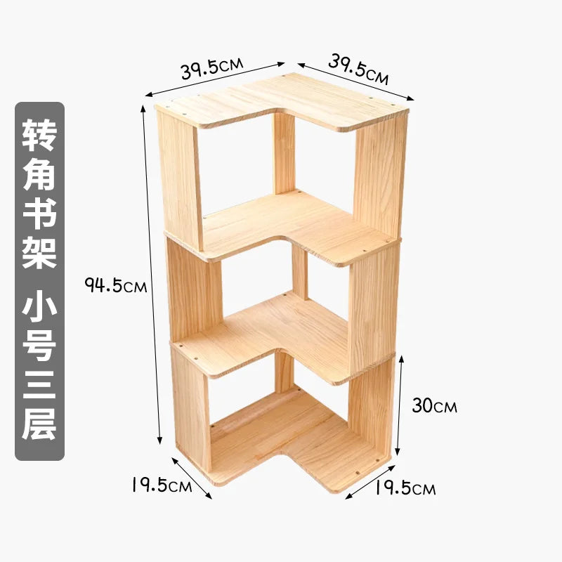 étagère bois brute bibliothèque - 3 étages