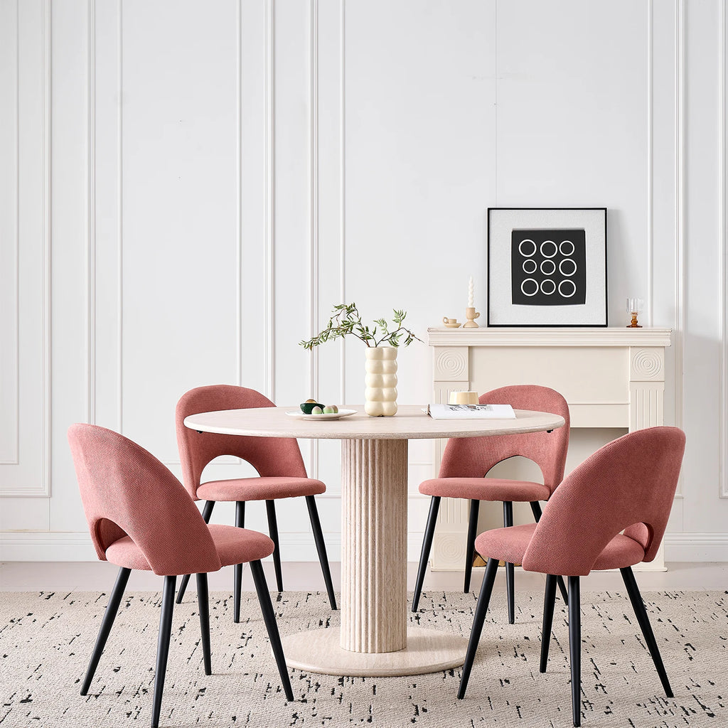 Chaise salle à manger lot de 4 à dossier creux -