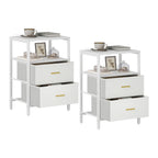 Table de chevet 2 ensembles avec doubles tiroirs -