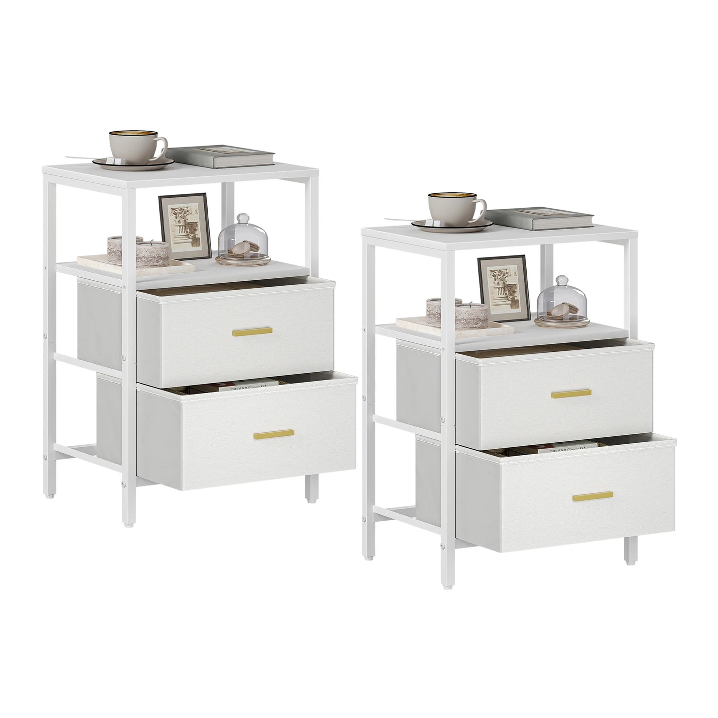 Table de chevet 2 ensembles avec doubles tiroirs -