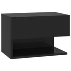 Table de nuit murale noire et nordique -