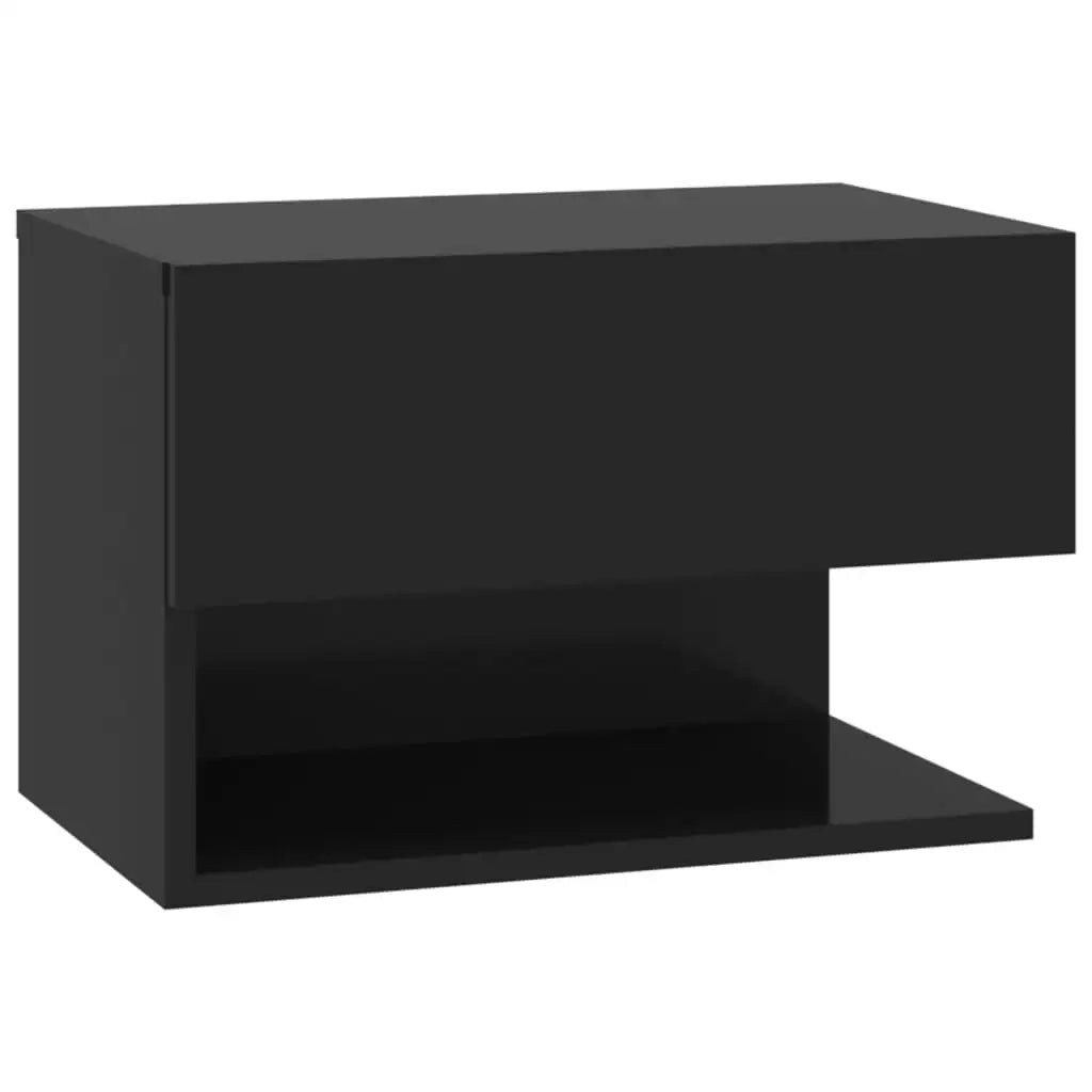 Table de nuit murale noire et nordique -