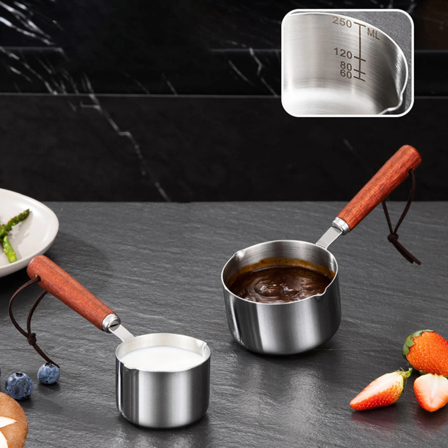 Casserole inox de versement