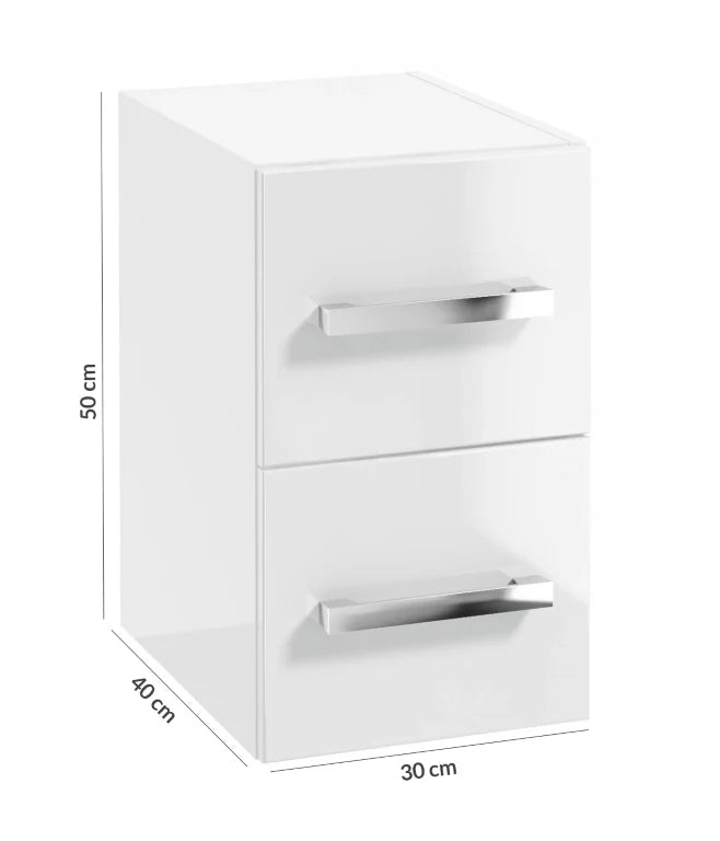 Étagère salle de bain blanche avec tiroirs 30x40x50cm -