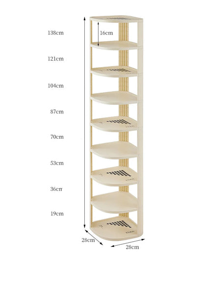 Meuble à chaussure original pour coin de mur -