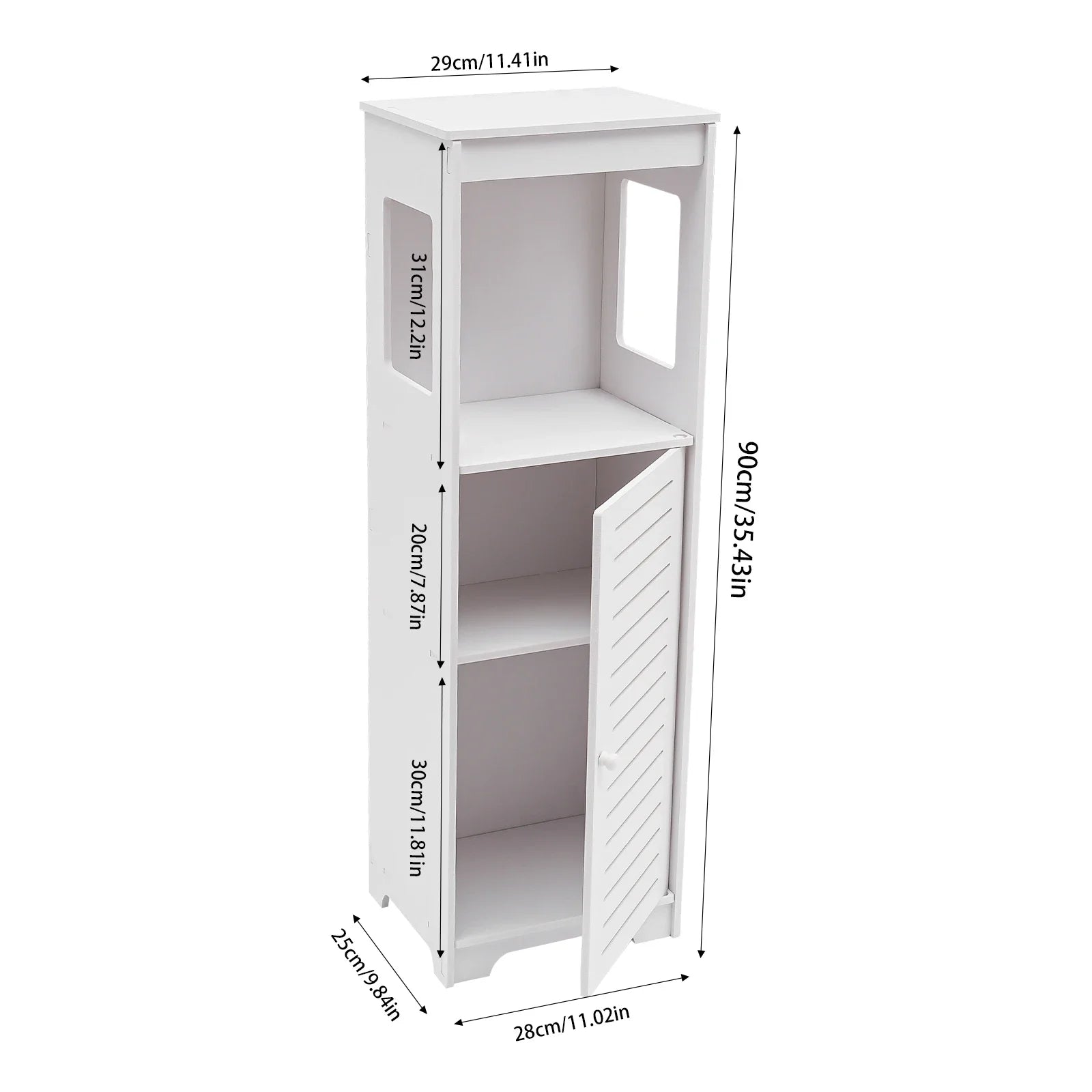 Meuble de rangement pour wc de petite dimensions 28*25*90cm - Blanc Meuble à chaussure