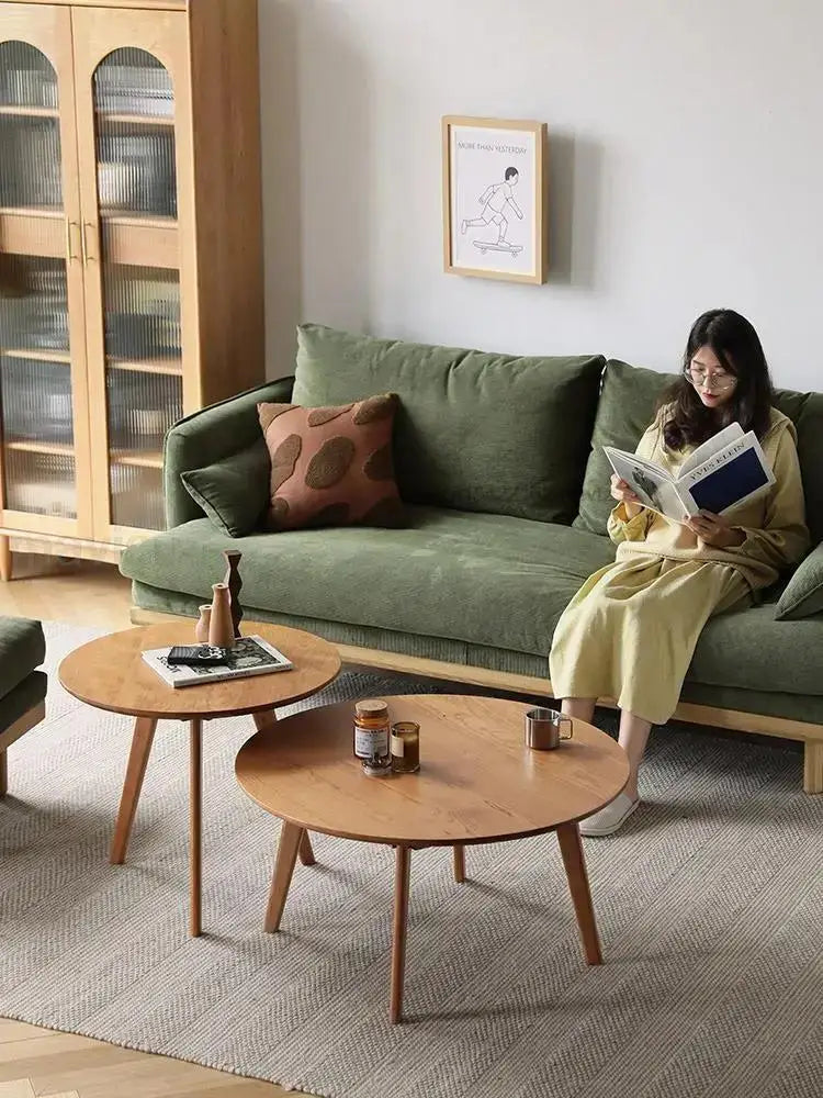 Table basse bois massif ronde de taille moyenne -