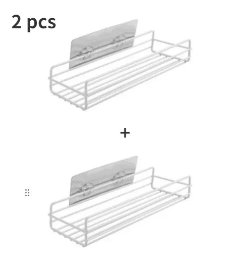 Étagère salle de bain douche pratique - Blanc 2pcs