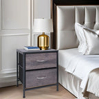 Table de nuit avec structure robuste et 2 tiroirs -