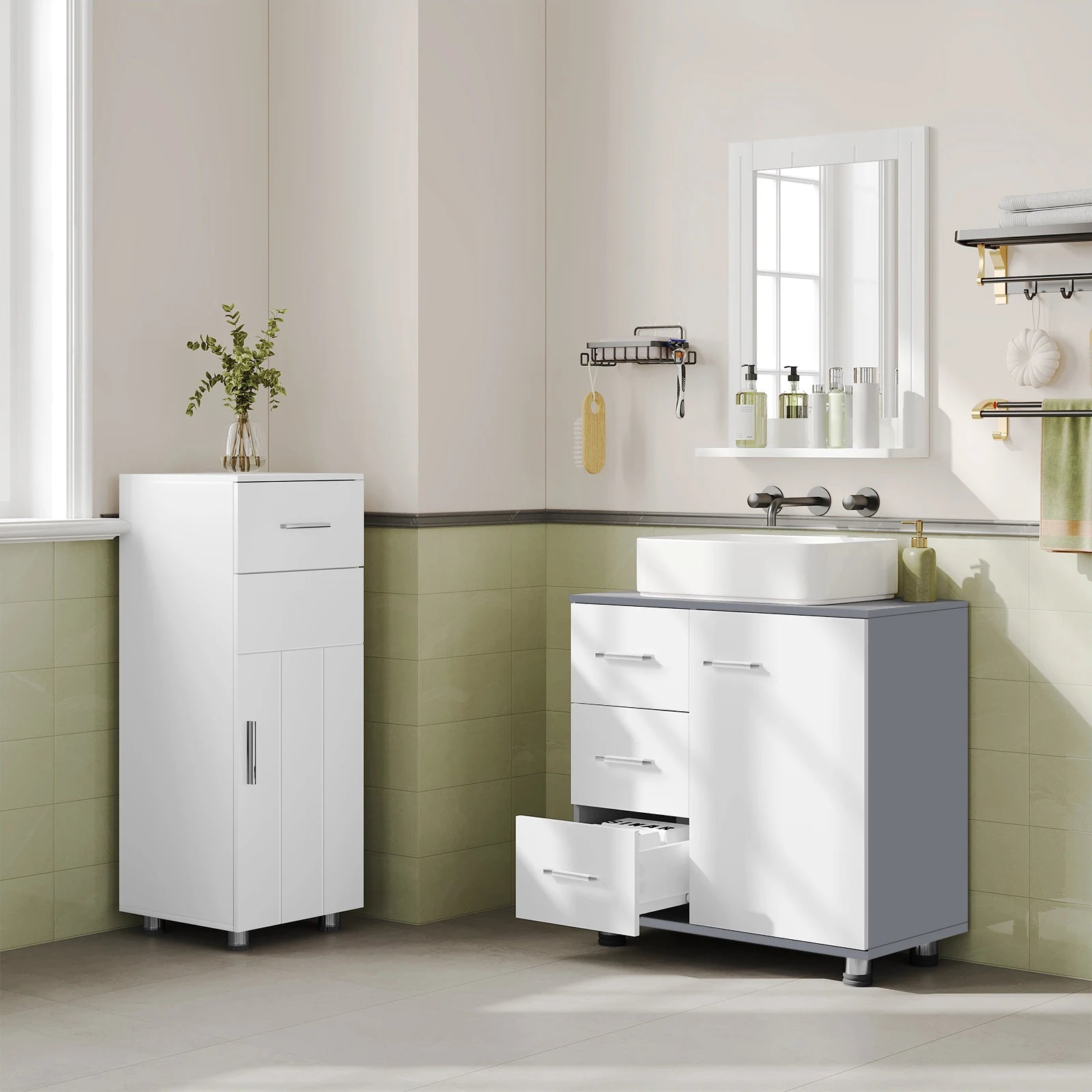 Meuble de rangement à tiroirs blanc -