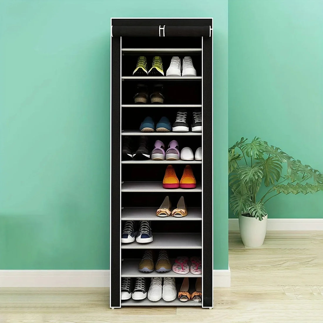 Meuble à chaussure gris simple -