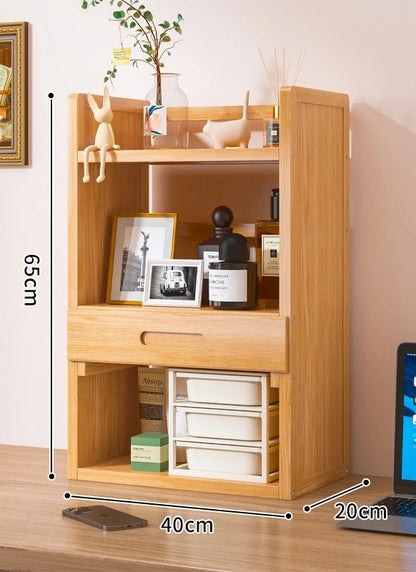 étagère bureau rangement moderne en bois - F-3-Couches