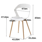 Chaise salle à manger lot de 6 ensembles en plastique moderne -