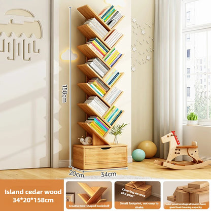Étagère d'angle bois de luxe - Yau 34x20x158CM