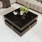 Table basse laquée brillante pour salon disponible en noir et blanc -