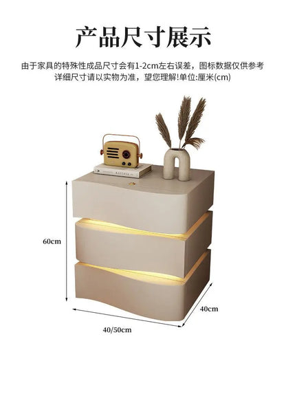 Table de nuit basse de luxe avec LED -