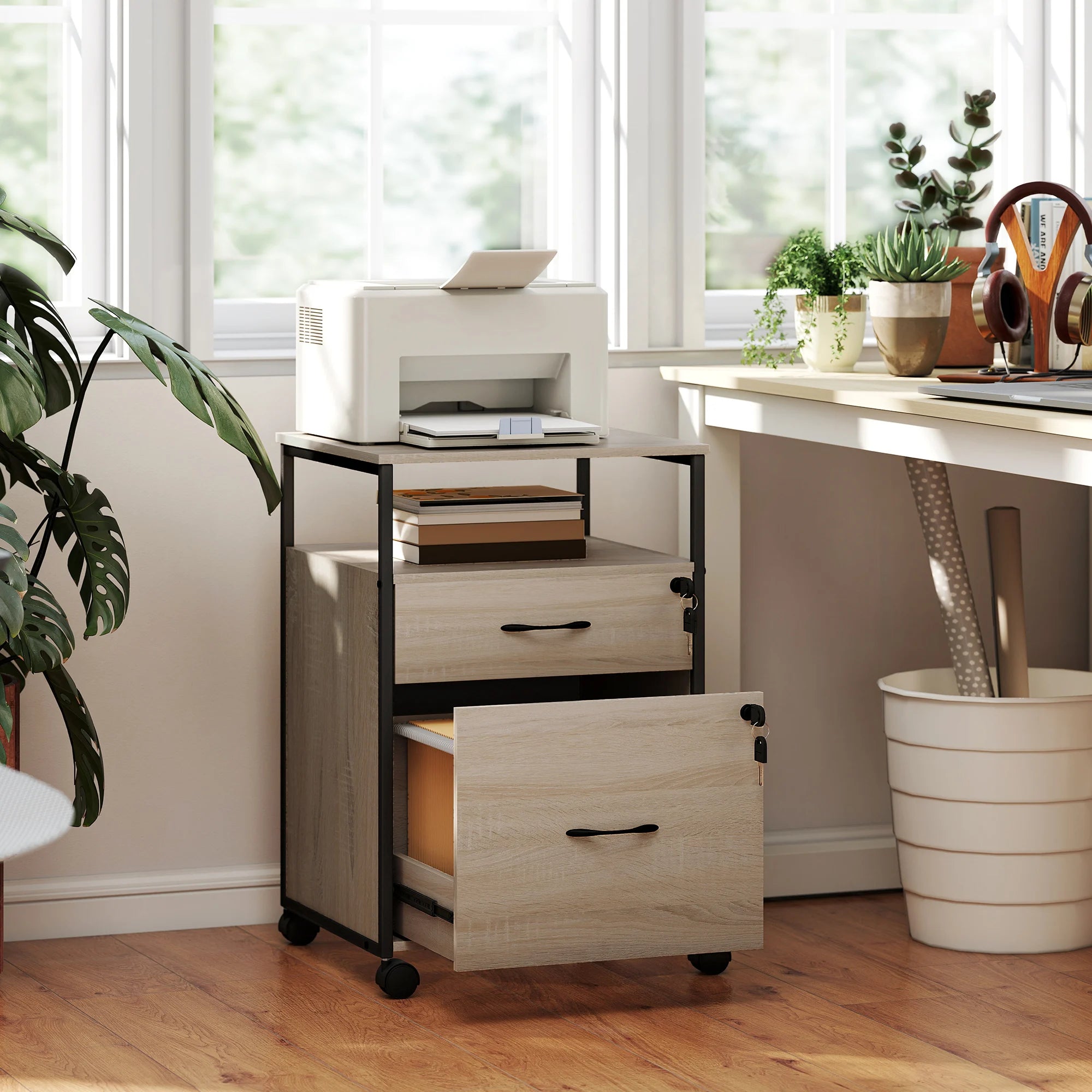 Petit meuble de rangement de bureau 44x40x66,5 cm -