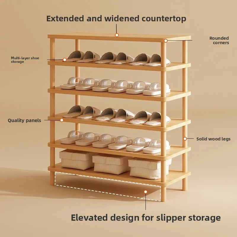 Meuble à chaussure marron en bois -