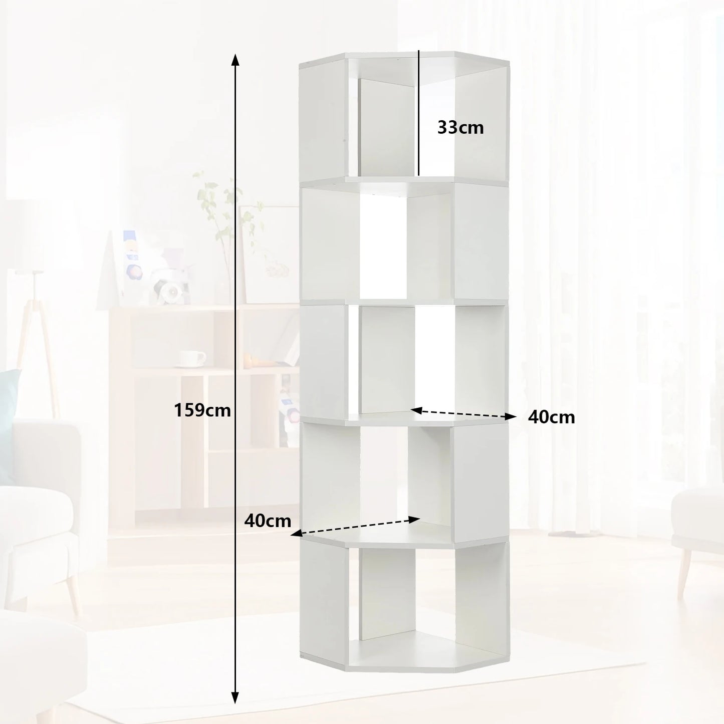 Étagère d'angle blanc à 6 niveaux - Blanc Étagère d'angle