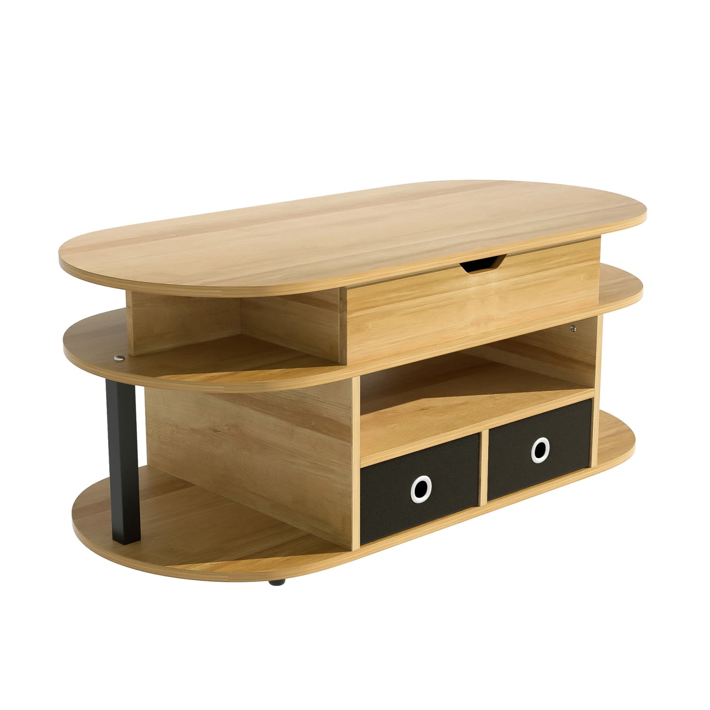 Table basse en bois transformable à plusieurs compartiments -
