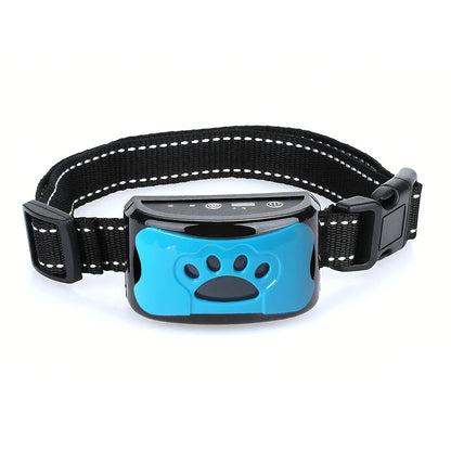 collier anti aboiement rechargeable avec USB - Bleu