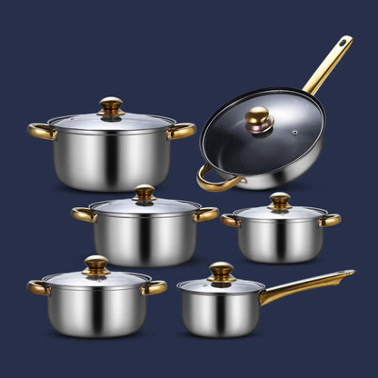 Casserole inox ensemble de 6 Pieces - Poêle, marmite et autres - Casserole avec marmite