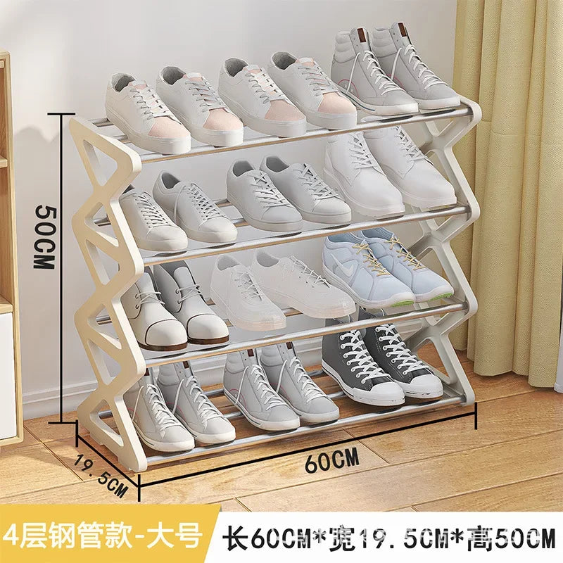 Étagère chaussures bois pour petit espace - 4L 60cm Blanc