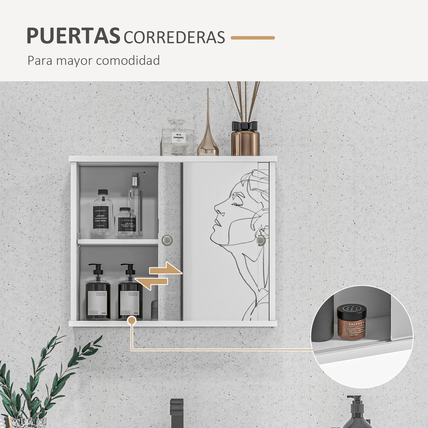 Meuble WC blanc brillant 55 x 15 x 45 cm -