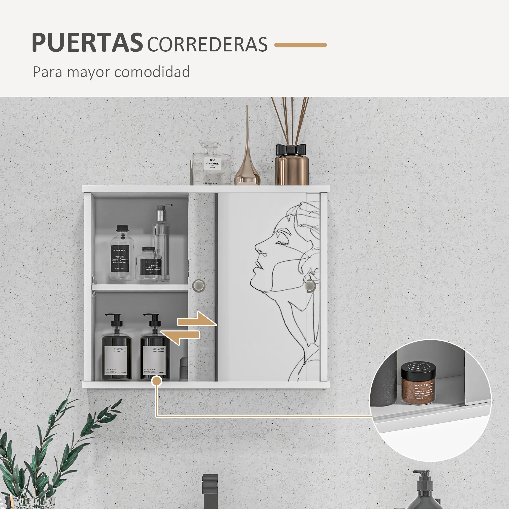 Meuble WC blanc brillant 55 x 15 x 45 cm -