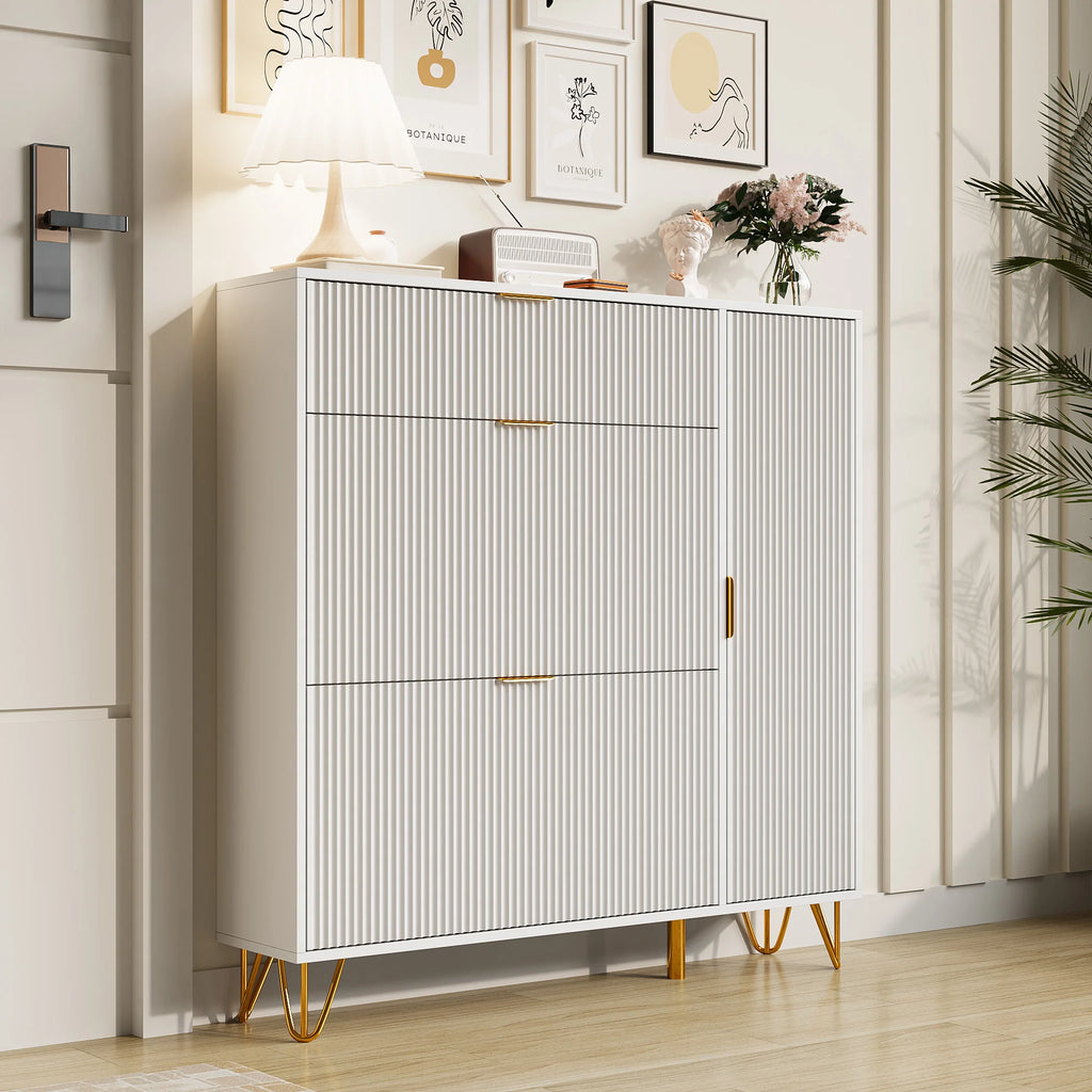 Meuble à chaussure moderne en bois blanc -