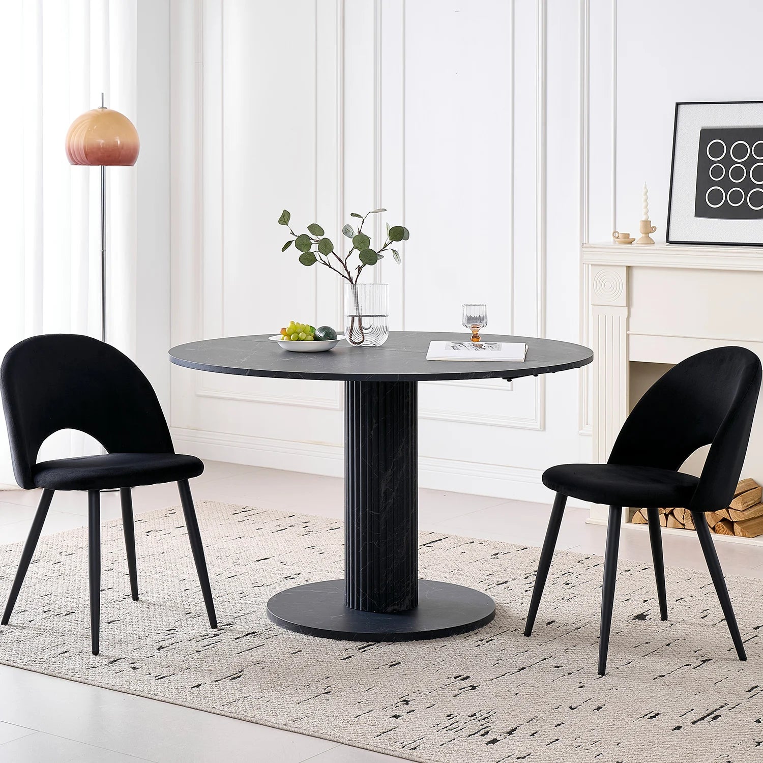 Chaise salle à manger lot de 4 à dossier creux -