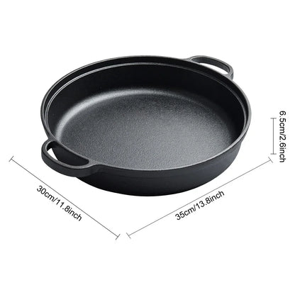 Poêle en fonte ronde noir - 11.8 pouces
