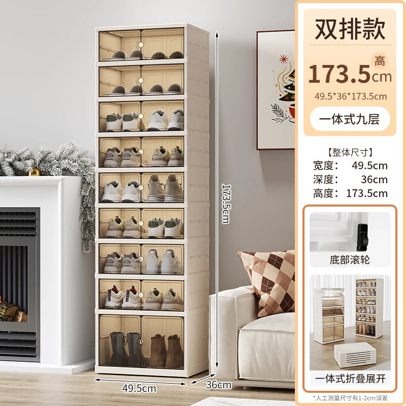 Meuble à chaussure chic cabinet multifonction - double 9 couches