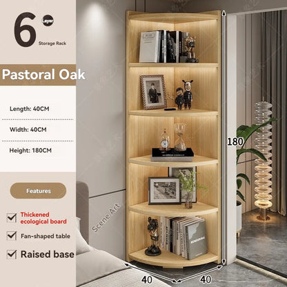 Étagère d'angle bois massif en forme d'éventail - GA