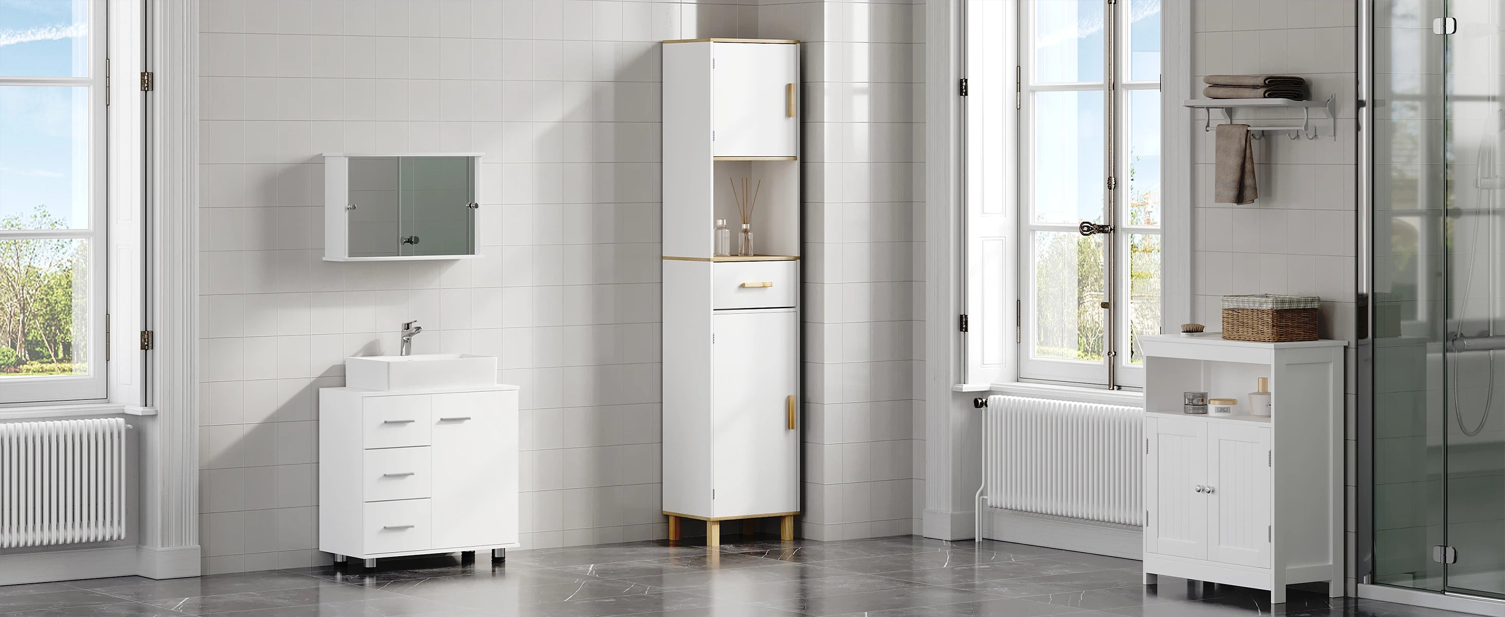 Meuble de rangement à tiroirs blanc -